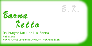 barna kello business card